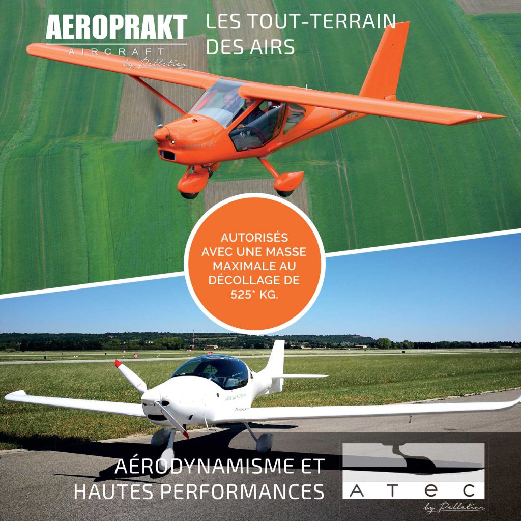 AEROPRAKT et ATEC Aircraft autorisés avec une masse maximale au décollage de 525 kg* !